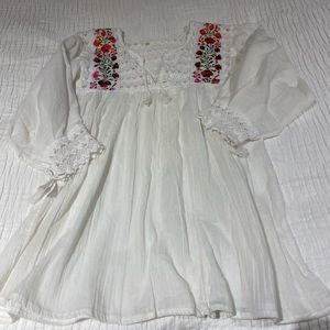 Embroidered peasant top